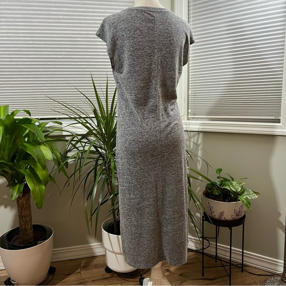 Old Navy Linen Knit T-Shirt Short Sleeved Dress Light Grey Heather Small - Picture 6 of 11